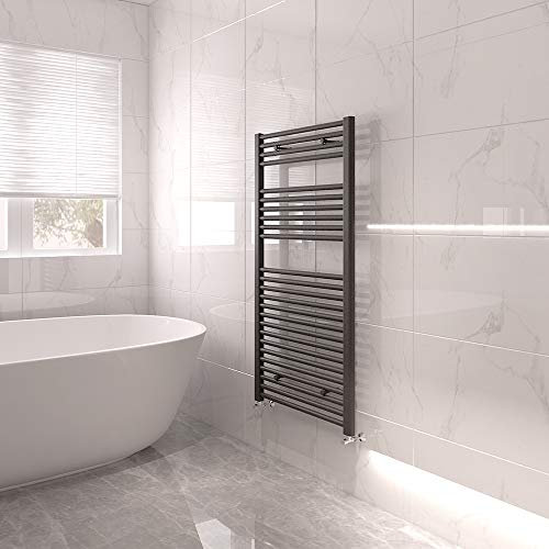 NRG Bathroom Modern Straight Heated Towel Rail Radiator Central Heating Ladder Rad 1200x600mm Anthracite