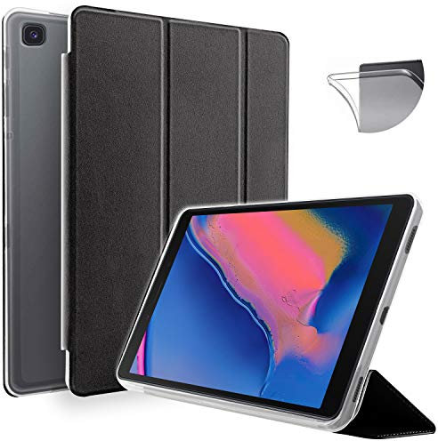 N NEWTOP Cover Compatibile per Samsung Galaxy Tab A 2019 T290-T295 da 8, Custodia Flip Smart Libro TPU Back Front Ultra Sottile Leggera Stand Supporto Funzione Wake/Sleep Simil Pelle (Nera)