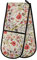 RXYY Doppelt Ofenhandschuh Blumen- Blume Rose Blätter Papagei Hitze Beständig Gesteppt Baumwolle Küche Topflappen Lange Ofenhandschuhe für Kochen Backen Grillen