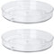 AHUNTTER 2PCS Large Lazy Susan Turntable Organizer, 360° Rotatable Spice Rack for Spices Condiments Oil Bottles & Jars, 27cm Clear Plastic Kitchen Turntable Storage Cabinet for Sideboard Cupboard