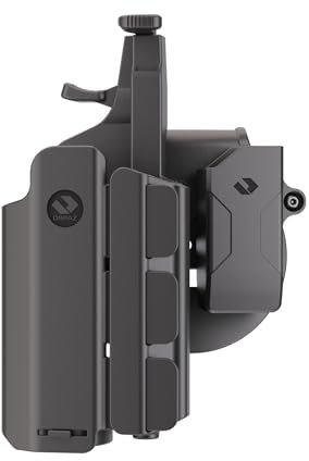 Orpaz T40 Adjustable and Modular G17 Holster Compatible with OWB Glock 17 Holder with Light/Laser/Sight/Optics, Large, Paddle & G17 Mag Holder - Will Secure Your Handgun with a Tactical Appearance