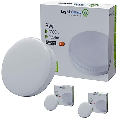 LED Lampe GX53 superhell 8W 720lm 3000K Warmweiß Nicht dimmbar Menge: 3 Stk