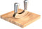 Point-Virgule Cuchillo Cocina para Picar Hierbas con Tabla Cortar de bambú, Cuchillo Media Luna, Cortador Hierba
