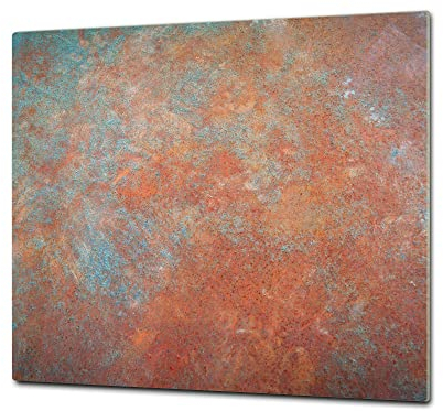 Couvre-cuisinière à induction – Planche de cuisine en verre trempé – Couvre-plaques de cuisson – UNE PIÈCE (60x52 cm) ou DEUX PIÈCES (30x52 cm chacune); D24 Série de textures rouillées