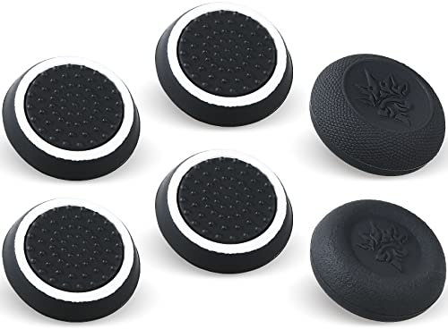 9CDeer Lot de 6 joysticks analogiques performants compatibles avec PS5, PS4, Xbox Series X/S, Xbox One, Switch Pro Controller - Noir et blanc