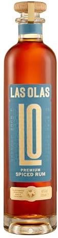 Las Olas Spiced Rum - 70cl, 40% ABV | Premium Spiced Rum with Vanilla, Cacao & Citrus Fruit for Cocktails & Drinking | Unaged Pot Still Jamaican & Bajan White Rum | Vegan Party Drinks & Gifts