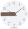 Lafocuse Moderne Weiße Wanduhr Lautlos Holz Bretter Rahmenlos Quarzuhr mit Gravur Ziffern Minimalistisch für Wohnzimmer Küche Schlafzimmer 29cm