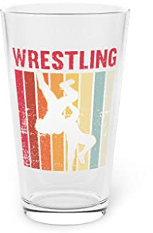 Beer Glass Pint 16oz Humorous Nostalgic Wrestler Kickboxing Combat Sports Lover Novelty Grappling 16oz