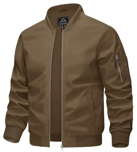 KEFITEVD Giacca a vento da uomo, leggera, casual, stile militare, con tasche multiple