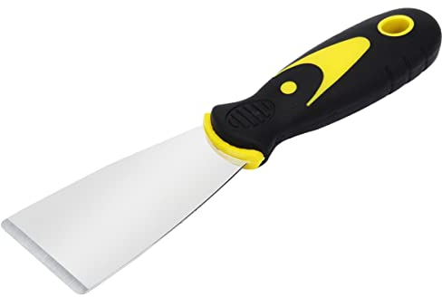 ULTECHNOVO Espátula para Impresora 3D - Acero inoxidable accesorio de pala de cama caliente - Multifunción con Mango de Goma puede proteger pegatinas y camas calientes