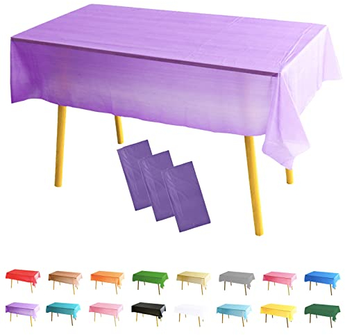 3 Stück Tischdecke Rechteckig Violett Halloween Party Tischdecke,137*274cm Tischdecke Papierrolle Einweg Tischdecke aus Kunststoff,Wasserdichte Ölbeständig Tischdecken für Party,Picknick,Geburtstags