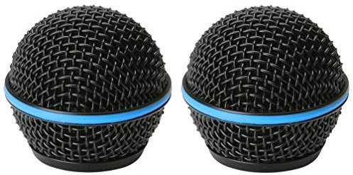 iKapok Griglia di ricambio per microfono vocale Shure BETA 58A RK323G con parabrezza, nero, confezione da 2