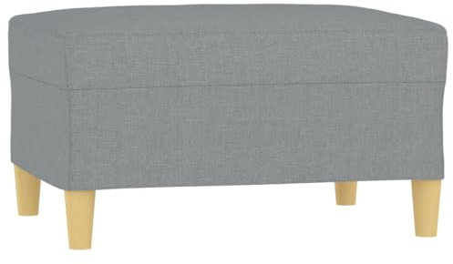 vidaXL Repose-pied Pouf de Chambre à Coucher Tabouret de Canapé Meuble de Salle de Séjour Maison Intérieur Gris Clair 70x55x41 cm Tissu