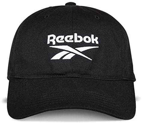 Reebok Casual Relaxed Logo cap with Adjustable Strap for Men And Women (One Size Fits Most) Cappellino da Baseball, Nero, Taille Unique Unisex-Adulto