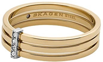 Skagen Women's Kariana Two-Tone Stainless Steel Band Ring, Size 5.5 (Model: SKJ1672998)