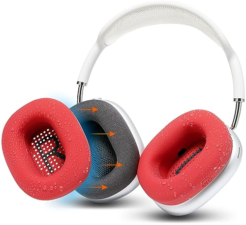 WC SweatZ Max - Copri auricolari protettivi brevettati per Airpods Max realizzati da Wicked Cushions | Resistente al sudore e facilmente lavabile | Red