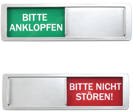 REFORUNG BITTE ANKLOPFEN - BITTE NICHT STOREN Türschild Bitte Nicht Stören Schild Bitte Anklopfen Schild Privatsphäre Türschild Klebeschild mit Schieber Festhaltemagneten, 3M Klebefläche