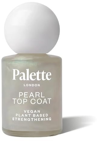 Palette London Top Coat - Strengthening, Vegan, Halal, Nails (Pearl)