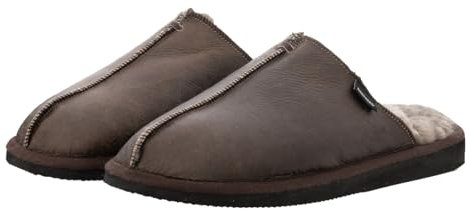 Shepherd Hausschuhe Hugo, Glattleder, Braun, Herren EU 50
