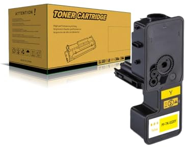 Amla Toner 1T02R9ANL1 Kompatibel mit Kyocera TK-5220Y Toner TK5220 Gelb TK-5220 Gelb Toner für Kyocera ECOSYS P5021cdw M5521cdn M5521cdw P5021cdn (Gelb)