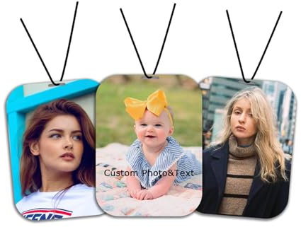 SZCSYMY Personalisierter Duftbaum - Gestalten Sie Ihren eigenen Duftbaum für das Auto mit eigenem Bild - Einzigartiges Geschenk für Autoenthusiasten (Rechteck 6 * 8cm)