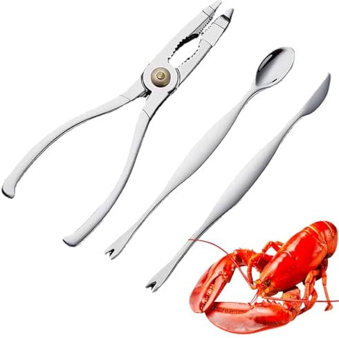 Fulenyi Nussknacker- und Pick-Set, Krabbenknacker und Werkzeuge | Multifunktions-Nussknacker 3 Stück,Legierungskrabbenwerkzeuge zum Essen von Krabbenbeinen, Utensilien für Schalentiere