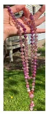 Natural Madagascar Rose Quartz 8mm 108 Mala Beads, Spiritual, Meditation Beads, Reiki, Japa Mala, Buddhist Prayer Beads, Yoga Bracelet, Healing Beads