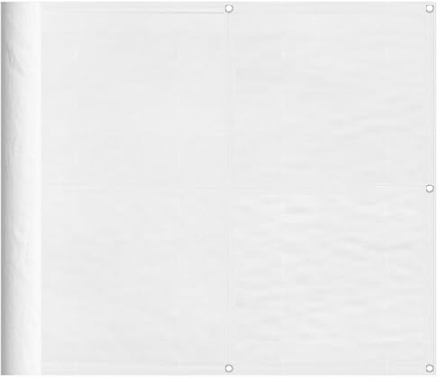 vidaXL Balkon Sichtschutz, Balkonbespannung mit Ösen Seil, Wasserfeste Balkonabdeckung, Balkonverkleidung für Balkon Terrasse, 90x800cm Weiß 100% Polyester-Oxford