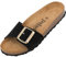 Palado Pantoletten Damen Malta EGS Velours Premium Leather - elegante Sandalen Made in Spain - Hausschuhe mit Kork-Fußbett - bequeme Sommerschuhe Schwarz UK8 - EU41