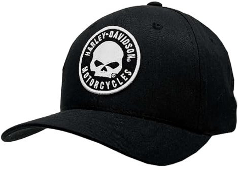 Harley-Davidson Herren Willie G Skull Free Soul Snapback Baseball Cap Schwarz, Schwarz, Einheitsgröße