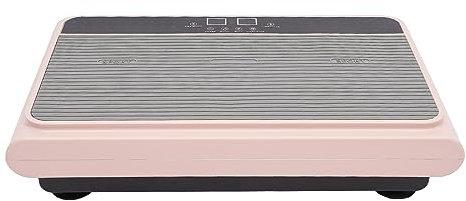 Donened - Vibrationsplatte mit Expanderbänder, 99 Intensitätsstufen, 5 Trainingsprogramme, Fitnessgeräte für Zuhause, Sportgerät mit Bluetooth und LCD-Bildschirm, Home Workout (Rosa)