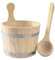 Milageto Ensemble Seau et Louche pour Sauna, Tonneau de Sauna Utilitaire de 5 Litres pour Sauna, Maison, Hôtel