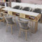TT-YEC White Marble Nail Table, Gold Metal Frame Nail Workstation, Stylish Double-Layer Nail Workstation, Nail Salon Table, Beauty Salon Furniture Equipment Nail Station, Makeup Table,L160CM