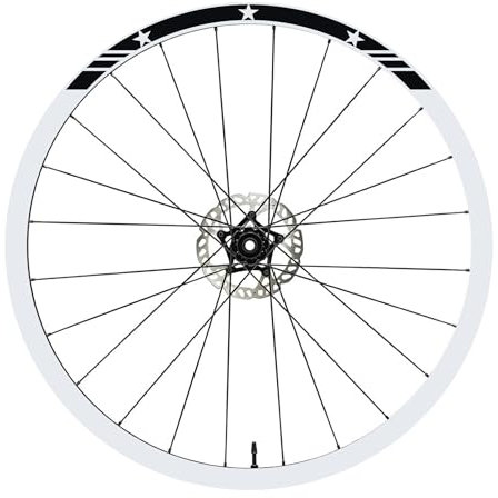 DualColorStampe Felgenaufkleber für Fahrrad, 26 Zoll – 27,5 Zoll – 28 – 29 Zoll (66,6 – 63,5 cm) für Fahrrad, MTB – Stern Star – B0202 (schwarz matt, 27,5 Zoll)