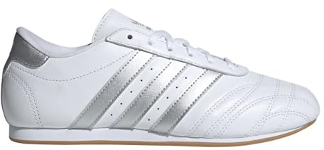 adidas Womens Taekwondo Lace Up Sneakers Shoes Casual - Silver, White - Size 9.5 M