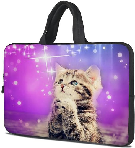 icolor 12~12.6 Zoll Laptoptasche Schutzhülle,15~15.6 Zoll Neopren Laptop Tasche Tablette Halter Notizbuch Tasche Handtasche Laptop Hülle (Kätzchen, für 12~12.6 Zoll)