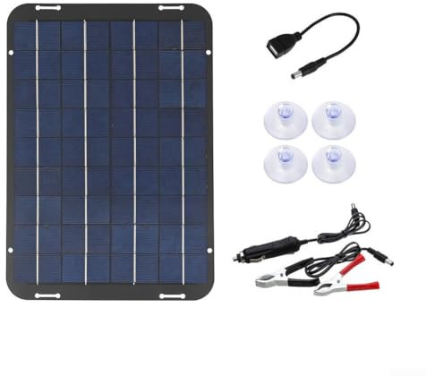 Kit de chargeur solaire 30 W 12 V, mainteneur de batterie avec ventouses pour voiture, bateau, camping-car, panneau photovoltaïque polycristallin étanche IP65