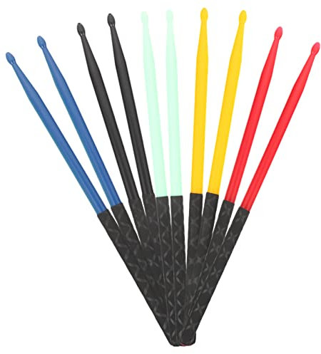 JOINPAYA 5pares Baquetas Batería Antideslizantes Para Principiantes Baquetas Metálicas De