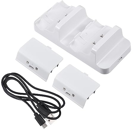 SHINEOFI Caricabatterie Per Controller Gioco Doppia Base Ricarica e Inclusa Per Gamepad Compatibili Console Gioco
