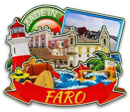 Orlybar Kühlschrankmagnet Faro Portugal aus Holz, 3D-Sehenswürdigkeiten, Reise-Sammlerstück, Souvenirs, Dekoration, handgefertigter Kühlschrankmagnet -6099