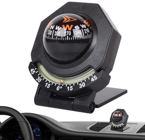 Auto Navigation - Faltbar Einstellbar 180° Neigungswinkel Gauge | Hochpräziser Auto Armaturenbrett Nachtsicht Marine - mit Meter | Autos, LKWs, Boote & Nutzung