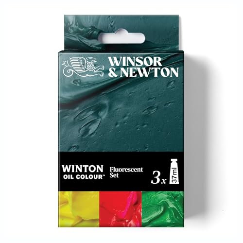 Winsor & Newton Winton - Set de tubos de pinturas al óleo, Colores Fluorescentes, 3x37ml