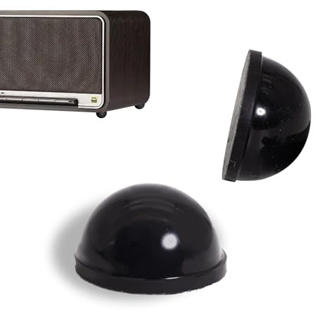 KINETOX 20 Stück Lautsprecher Subwoofer Füße Gummifüße Selbstklebend 19mm Lautsprecher Füße Gerätefüße Silikon-Elastomer Dämpfer Geeignet für Haushaltsgeräte, Möbel-Kollisionsschutz Schwarz