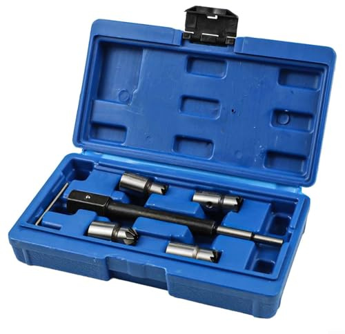 ZiStarlilife Lot de 5 outils de coupe de siège d'injecteur diesel et de nettoyage de carbone avec alésoirs plats et inclinés pour la plupart des voitures diesel et véhicules utilitaires légers