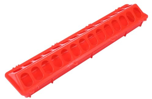 TOYANDONA Taubenfuttertrog aus Langlebigem Kunststoff mit Schlitz 515x125x80mm Roter Vogelfutterspender für Papageien Wellensittiche und Kleine Vögel im Vogelkäfig