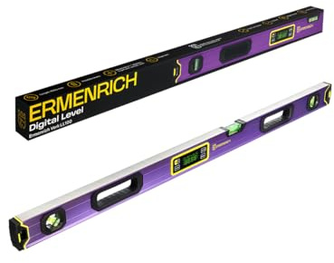 Ermenrich Verk LL100 Inclinómetro Digital 0–360° 100 cm con 3 Niveles | Angle Finder Goniómetro con Base Magnética Indicador Sonoro Botón Hold IP54 Impermeable para Carpintería Bricolaje