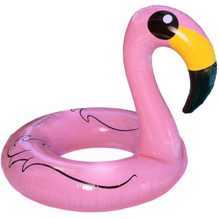 Boland 52160 – Flamingo Schwimmring, aufblasbares Schwimmtier 110 cm, Sommer Deko für Strand, Urlaub, Poolparty oder Karneval