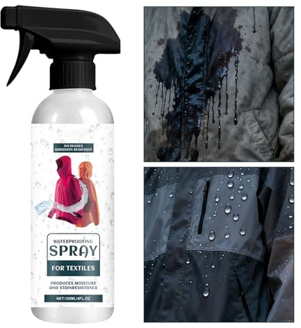 Spray impermeabile per tessuti 120 ml, resistente all'acqua, mantiene la traspirabilità, mantiene i vestiti a lunga durata, ripristina DWR, ripristina il rifiuto di attrezzature tecniche per esterni