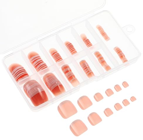 CHICAMPERA Faux Ongles D'orteils Ongles Courts pour Femmes en Abs Lot de 120 Application Facile, Apparence Naturelle et Réaliste à Longue Durée pour Pédicure