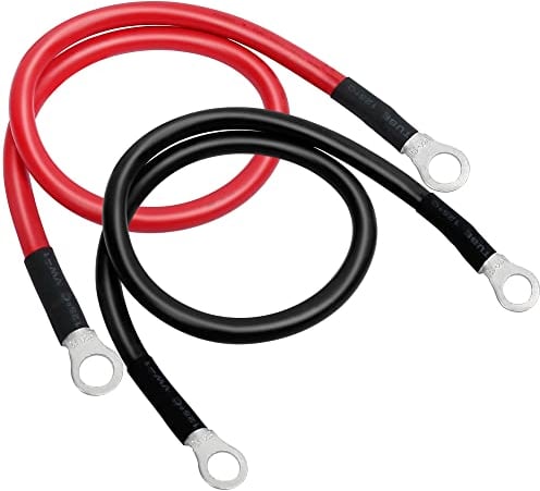 LotFancy 2PCS Car Battery Cable Red and Black 12V Heavy Duty 16mm 6 AWG Battery Leads 50cm for Auto Truck Motorcycle Automotive Marine Solar ATV RV Marine Mower